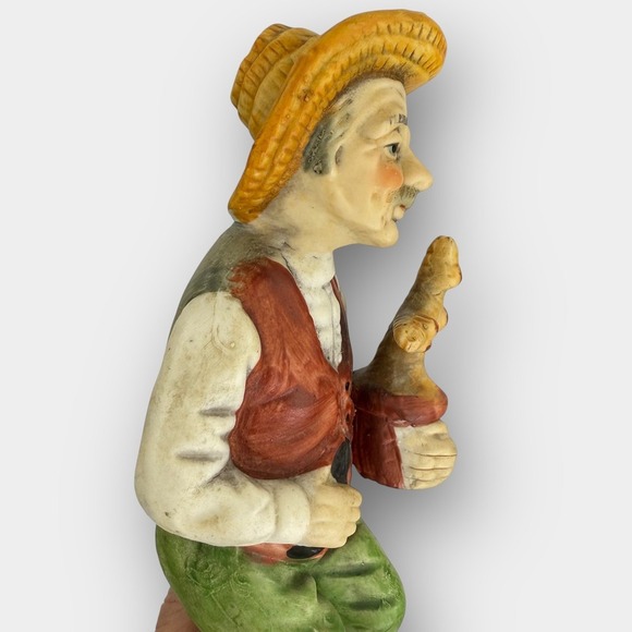 Vintage Chalkware Religious Figurine Statue – Folk Art Collectible (Cracked) - Picture 8 of 12